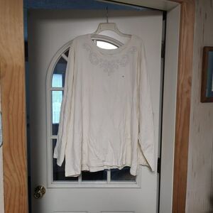 New Liz & Me For Catherines Cream Colored Long Sleeved Top Size Women's 5X